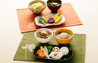 盛り付けイメージ(西京田舎蒸し・芥子の実揚げ 他)