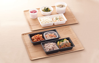 盛り付けイメージ(タンドリーチキンと十六穀ご飯 他)